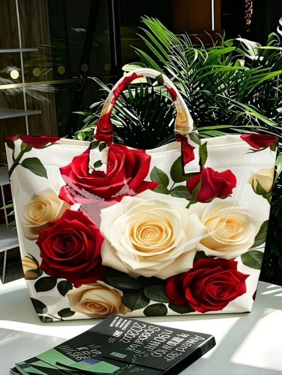 The Unbranded Brand Handbags - Women Beautiful Daily Casual Rose PVC Handbag Tote